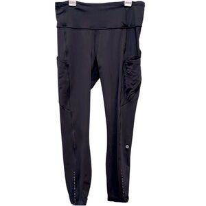 Lululemon Athletica Black Cropped Fast and Free Leggings Women’s Size 6